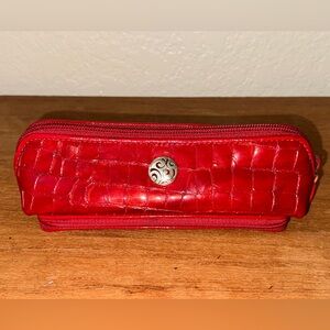 vintage Brighton Cosmetic Case in red croc